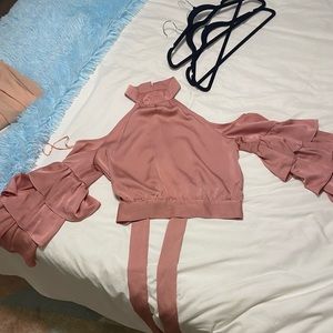 Cropped off the shoulder top